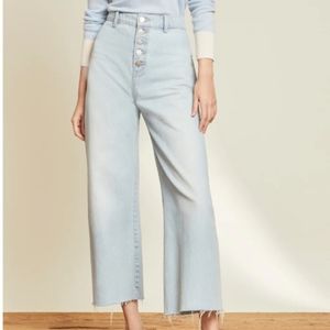 Veronica Beard Grant Wide Leg Cropped Jeans in Aire - Size 27